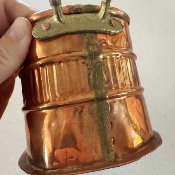 Copper Oval Planter With Handles Home Decor 7“ x 3 1/4“ x 4“ - Picture 5 of 6